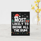 Most Likely To Drink All The Rum Christmas Funny X Kaart (Gele Bloem)