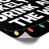 Most Likely To Drink All The Wine Christmas Funny Poster (Hoek)
