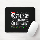Most Likely To Drink All The Wine Christmas Muismat (Met muis)