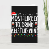 Most Likely To Drink All The Wine Family Matching Kaart (Voorkant)