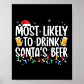 Most Likely To Drink Santa's Beer Fun Christmas Dr Poster (Voorkant)