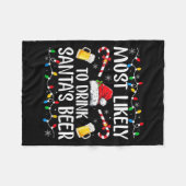 Most Likely To Drink Santa's Beer Funny Drinking C Fleece Deken (Voorkant (Horizontaal))