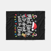 Most Likely To Drink With The Elves Christmas  Fleece Deken (Voorkant (Horizontaal))