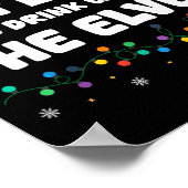 Most Likely To Drink With The Elves Christmas Humo Poster (Hoek)