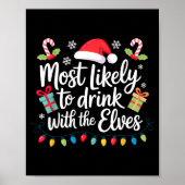 Most Likely To Drink With The Elves Christmas Poster (Voorkant)