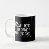 Most Likely To Drink With The Elves Elf Christmas Koffiemok (Links)