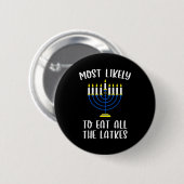 Most Likely To Eat All Latkes Hanukkah Group Match Ronde Button 5,7 Cm (Voorkant /achterkant)