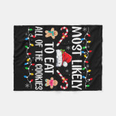 Most Likely To Eat All The Christmas Cookies Famil Fleece Deken (Voorkant (Horizontaal))