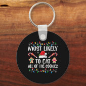 Most Likely To Eat All The Christmas Cookies Famil Sleutelhanger (Voorkant)