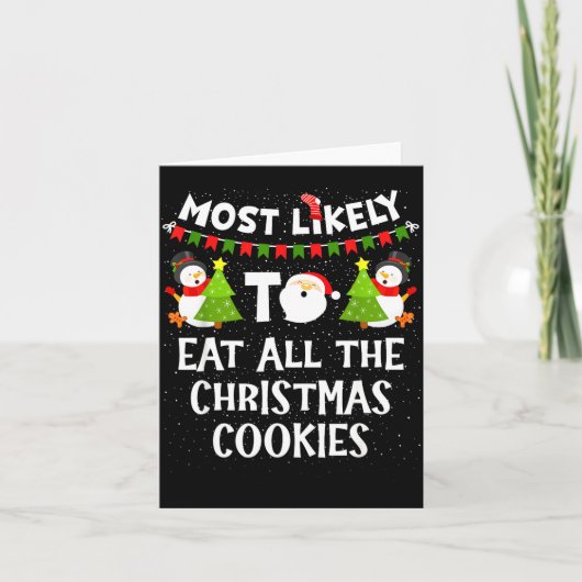 Most Likely To Eat All The Christmas Cookies Match Kaart (Voorkant)