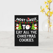 Most Likely To Eat All The Christmas Cookies Match Kaart (Gele Bloem)
