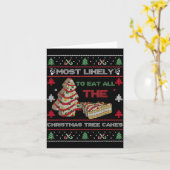 Most Likely To Eat All The Christmas Tree Cakes De Kaart (Gele Bloem)