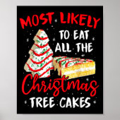 Most Likely To Eat All The Christmas Tree Cakes Fu Poster (Voorkant)
