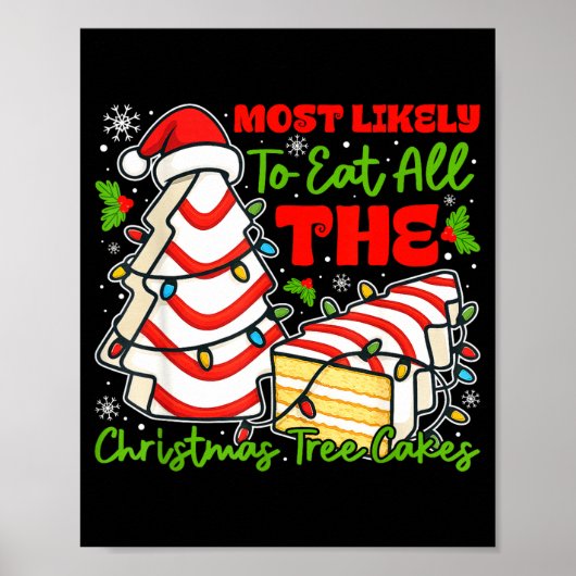 Most Likely To Eat All The Christmas Tree Cakes Re Poster (Voorkant)