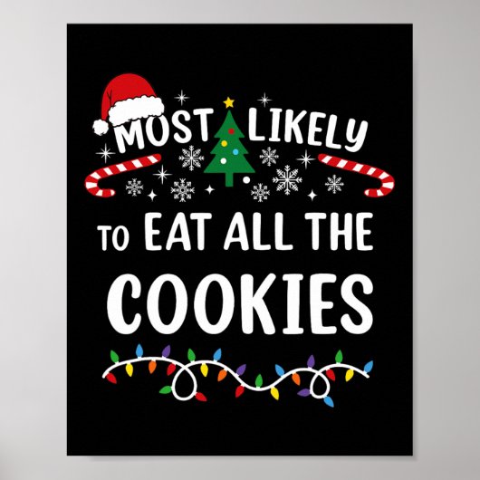 Most Likely To Eat All The Cookies Family Matching Poster (Voorkant)
