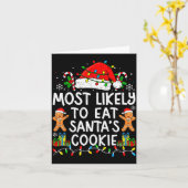 Most Likely To Eat Santa’s Cookie Family Matching  Kaart (Gele Bloem)