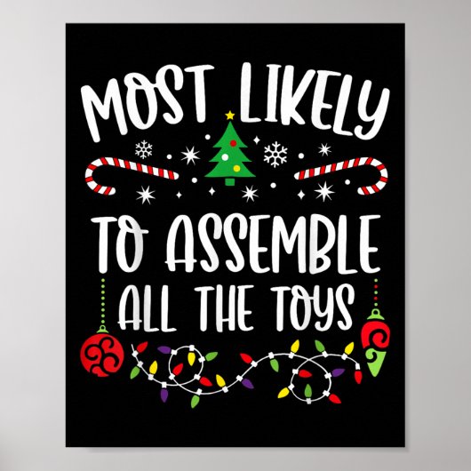 Most Likely To Emble All The Toys Funny Christmas Poster (Voorkant)