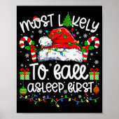 Most Likely To Fall Asleep First Family Matching C Poster (Voorkant)