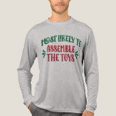 Most Likely To Family Group Funny Assemble Toys Tri-Blend Shirt (Voorkant volledig)