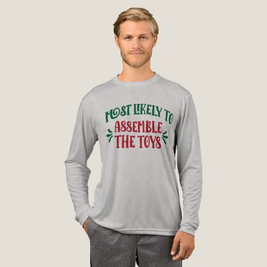 Most Likely To Family Group Funny Assemble Toys Tri-Blend Shirt (Voorkant)
