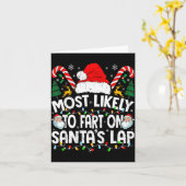 Most Likely To Fart On Santa’s Lap Family Matching Kaart (Gele Bloem)