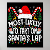 Most Likely To Fart On Santa’s Lap Family Matching Poster (Voorkant)