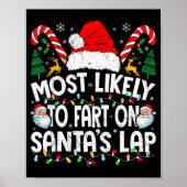 Most Likely To Fart On Santa’s Lap Family Matching Poster (Voorkant)