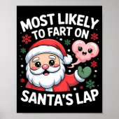 Most Likely To Fart On Santa’s Lap Funny Christmas Poster (Voorkant)