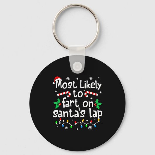 Most Likely To Fart On Santa's Lap Christmas Match Sleutelhanger (Voorkant)