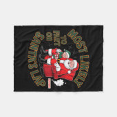 Most Likely To Fart On Santa's Lap Elf Christmas B Fleece Deken (Voorkant (Horizontaal))