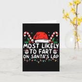 Most Likely To Fart On Santa's Lap Familie Kerstma Kaart (Gele Bloem)