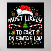 Most Likely To Fart On Santa's Lap Family Christma Poster (Voorkant)