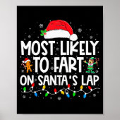Most Likely To Fart On Santa's Lap Family Christma Poster (Voorkant)