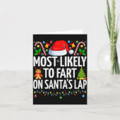 Most Likely To Fart On Santa's Lap Family Matching Kaart (Voorkant)