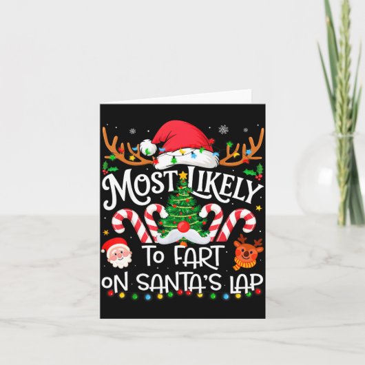 Most Likely To Fart On Santa's Lap Family Matching Kaart (Voorkant)