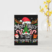 Most Likely To Fart On Santa's Lap Family Matching Kaart (Gele Bloem)
