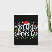 Most Likely To Fart On Santa's Lap Family Matching Kaart (Voorkant)