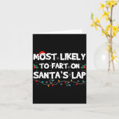 Most Likely To Fart On Santa's Lap Family Matching Kaart (Gele Bloem)
