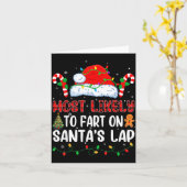 Most Likely To Fart On Santa's Lap Family Matching Kaart (Gele Bloem)