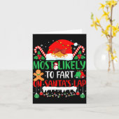 Most Likely To Fart On Santa's Lap Family Matching Kaart (Gele Bloem)
