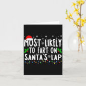 Most Likely To Fart On Santa's Lap Family Matching Kaart (Gele Bloem)