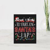 Most Likely To Fart On Santa's Lap Family Matching Kaart (Voorkant)