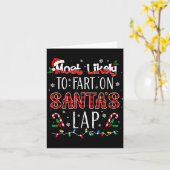 Most Likely To Fart On Santa's Lap Family Matching Kaart (Gele Bloem)