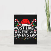Most Likely To Fart On Santa's Lap Family Matching Kaart (Voorkant)