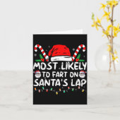 Most Likely To Fart On Santa's Lap Family Matching Kaart (Gele Bloem)