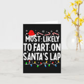Most Likely To Fart On Santa's Lap Family Matching Kaart (Gele Bloem)