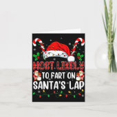 Most Likely To Fart On Santa's Lap Family Matching Kaart (Voorkant)