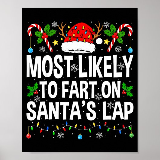 Most Likely To Fart On Santa's Lap Family Matching Poster (Voorkant)