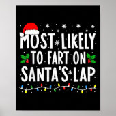 Most Likely To Fart On Santa's Lap Family Matching Poster (Voorkant)