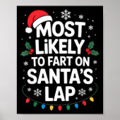 Most Likely To Fart On Santa's Lap Family Matching Poster (Voorkant)